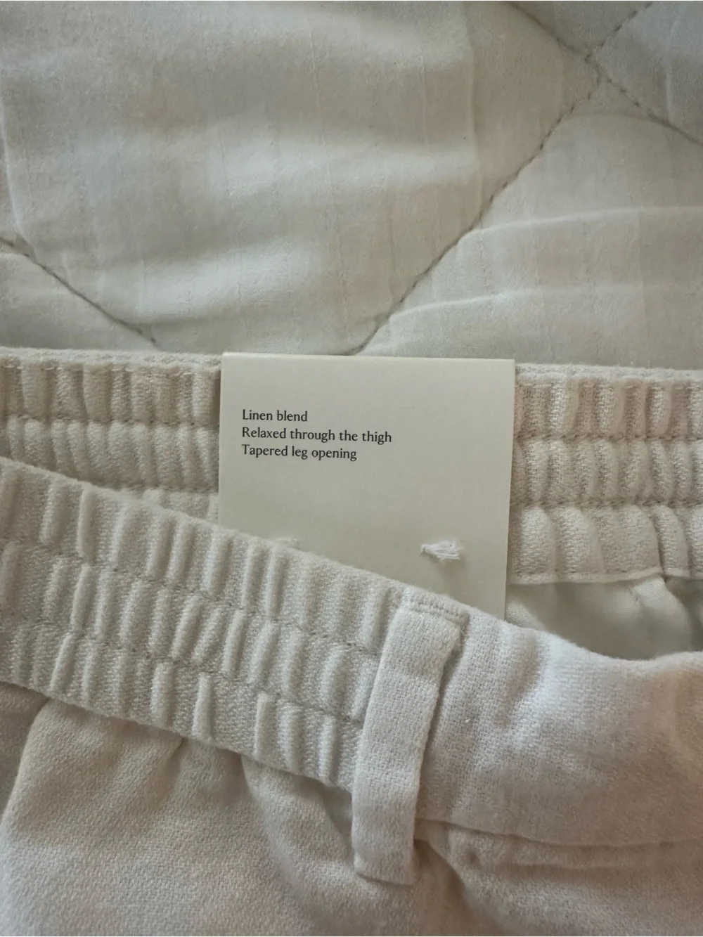 Banana Republic Cream Linen-Blend Drawstring Chinos